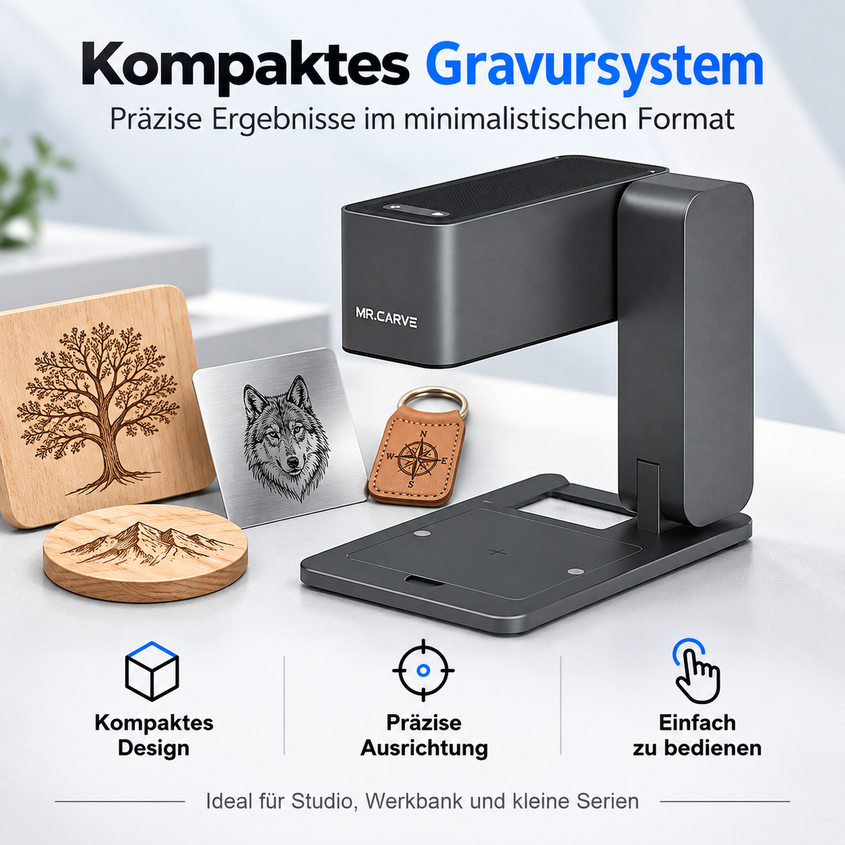 5W Lasergraviermaschine – Tragbarer Lasergravierer 80×80 mm