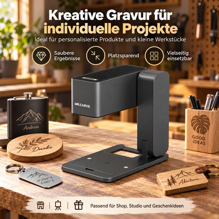 5W Lasergraviermaschine – Tragbarer Lasergravierer 80×80 mm
