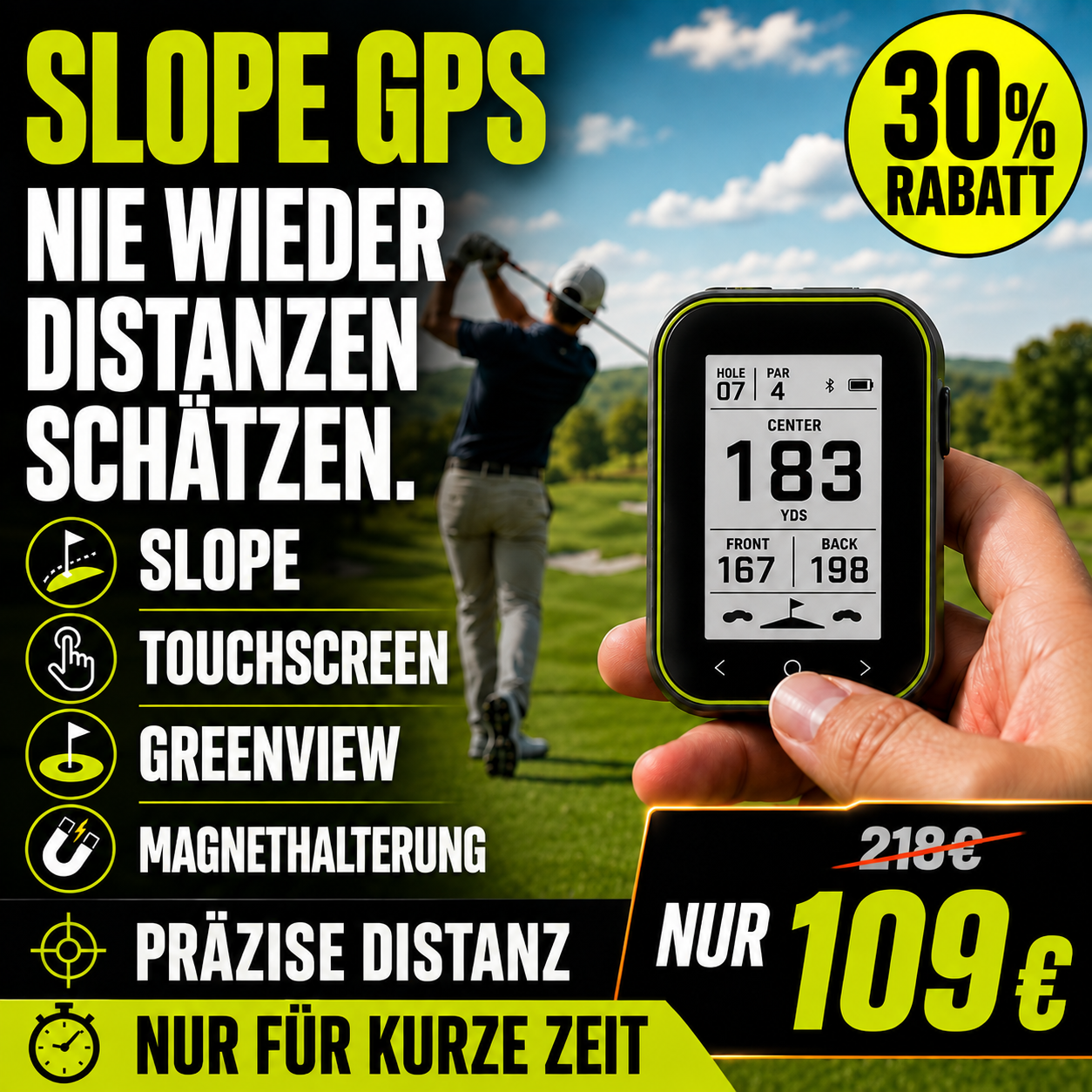 GPS Golf-Entfernungsmesser mit Slope-Funktion