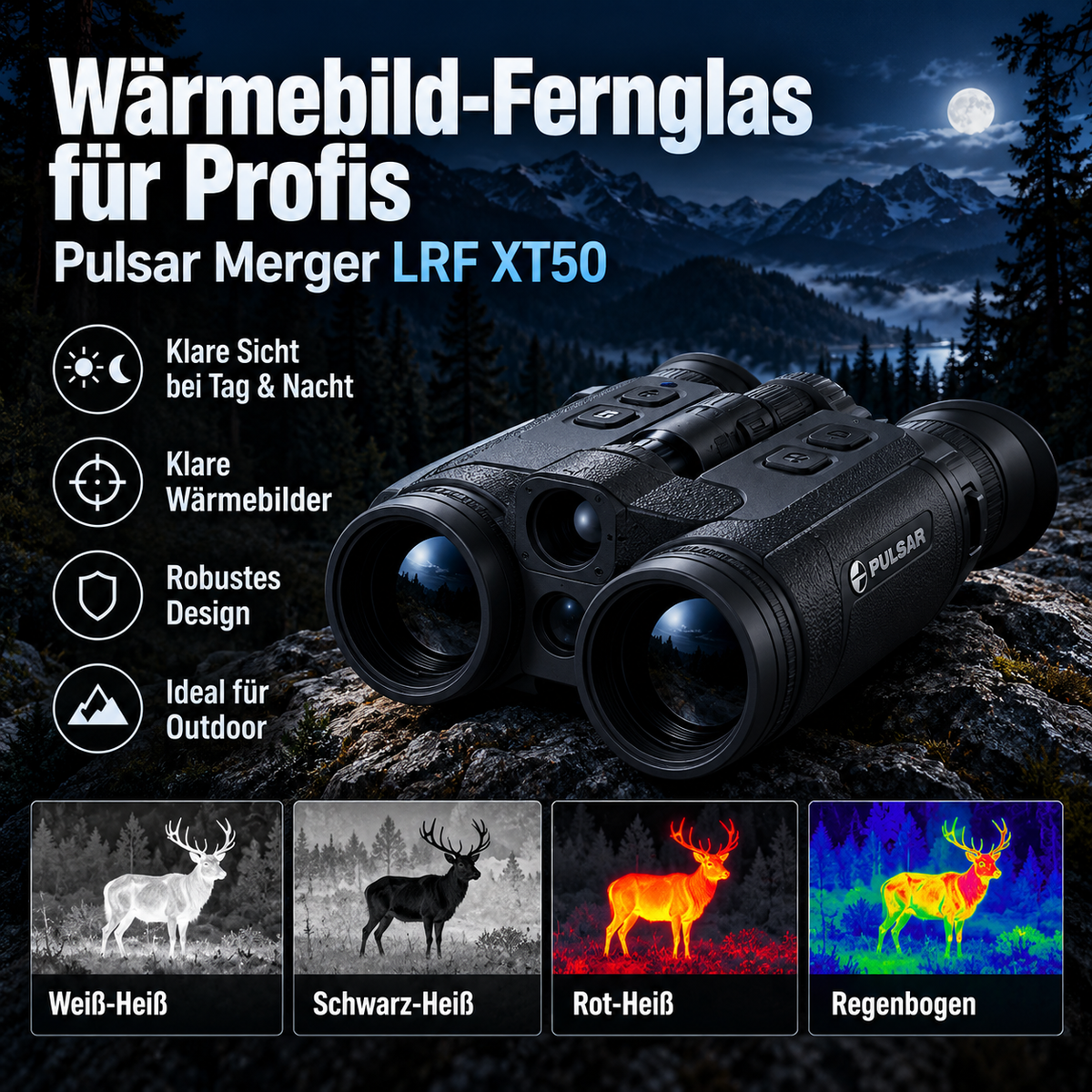 Pulsar Merger LRF XT50 Wärmebild-Fernglas für Profis